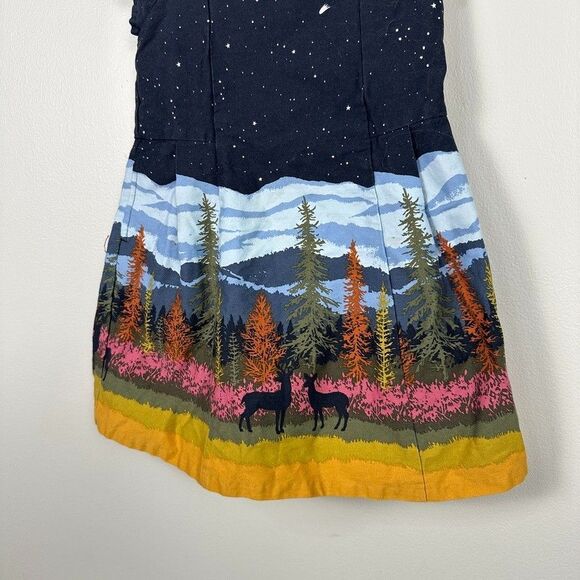 OshKosh Girls 3T Short Sleeve Nature Dress Navy Blue - Picture 2 of 5